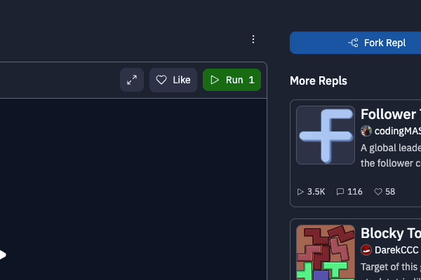 GIF showing how to report a repl